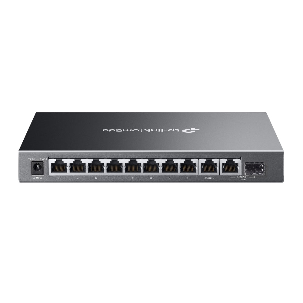 TP-Link ES210GMP Omada 10-Port Gigabit Easy Managed Switch with 8-Port PoE+ | Cloud-Managed PoE+ with Extended Range, Traffic Control, and Silent Operation