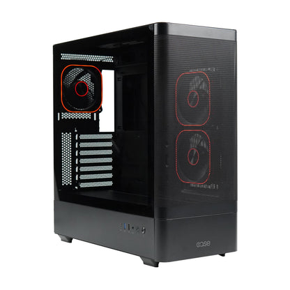 EASE EC123BM Panoramic Mesh ATX Gaming Case | 3x ARGB Fans | Tempered Glass | High Airflow Design