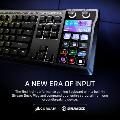 CORSAIR GALLEON 100 SD Stream Deck-Integrated Mechanical Gaming Keyboard | 8,000Hz Hyper-Polling | MLX Pulse Linear Switches | FlashTap SOCD | RGB