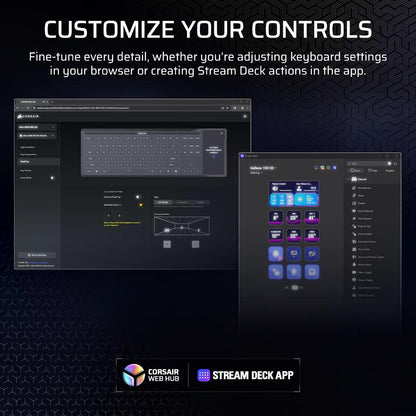 CORSAIR GALLEON 100 SD Stream Deck-Integrated Mechanical Gaming Keyboard | 8,000Hz Hyper-Polling | MLX Pulse Linear Switches | FlashTap SOCD | RGB