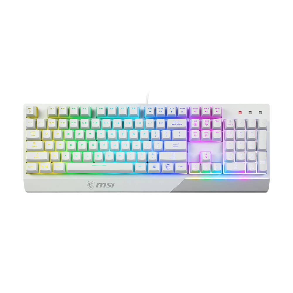 MSI Vigor GK30 White Combo Gaming Keyboard & Mouse | RGB Backlighting, Mechanical-Like Switches, Water-Resistant Design