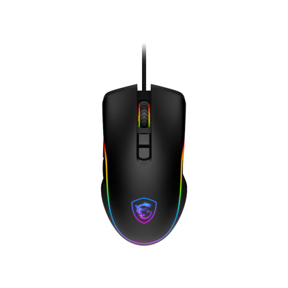 MSI FORGE GM300 | Lightweight RGB Gaming Mouse | 6 Programmable Buttons | 6400 DPI Optical Sensor | Omron Switches | RGB Mystic Light | Ergonomic Design | USB Wired | Black | For FPS, MOBA, and Competitive Gaming