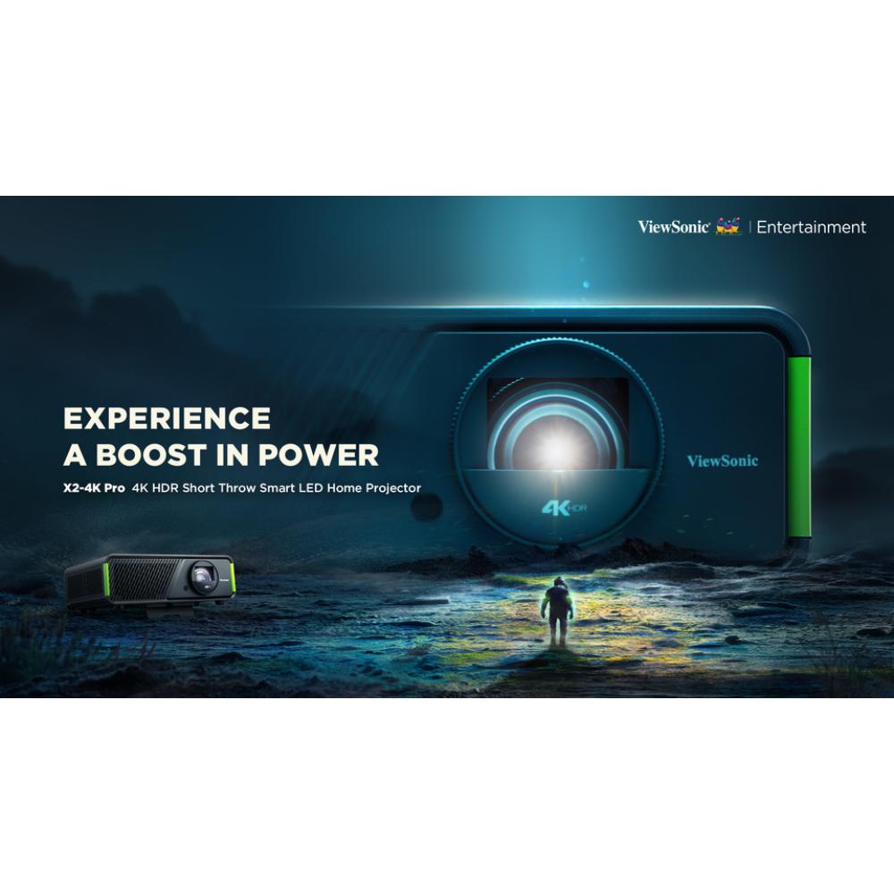 ViewSonic X2-4K Pro | 4K HDR Short Throw Smart LED Projector with Google TV & Xbox Optimization