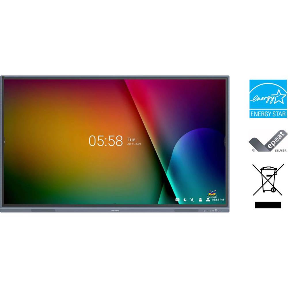 ViewSonic ViewBoard IFP7533-G | 75" 4K Interactive Display, Android 11, 40-Point Touch, USB-C 65W PD