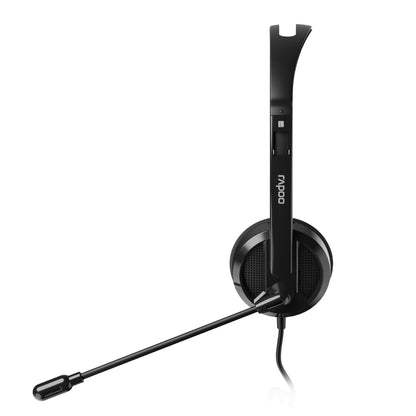 Rapoo H101 Wired Stereo Headset | 3.5mm Jack, Noise-Reducing Mic, Lightweight, On-Ear Comfort