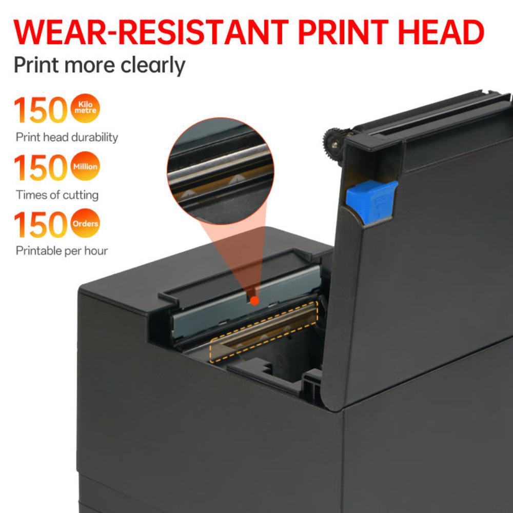 Print-Rite PR-80V 80mm Thermal Receipt Printer | USB + Ethernet / USB + Cash Drawer | 203 DPI | 200mm/s | Auto Cutter