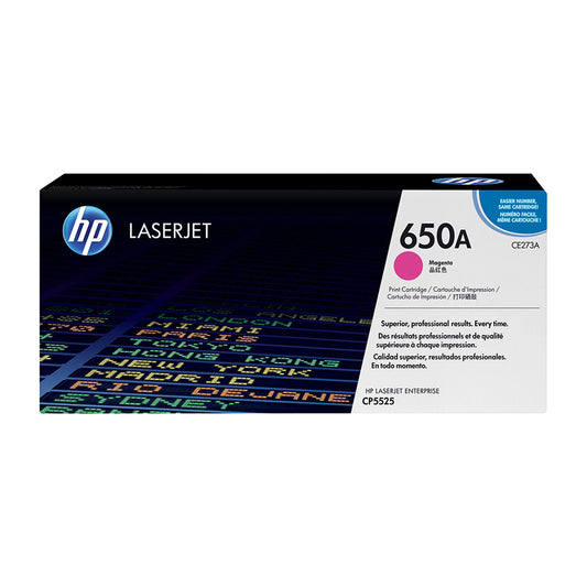 HP 650A MAGENTA ORIGINAL LASERJET TONER CARTRIDGE, CE273A