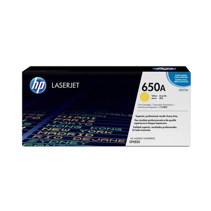 HP 650A YELLOW ORIGINAL LASERJET TONER CARTRIDGE, CE272A