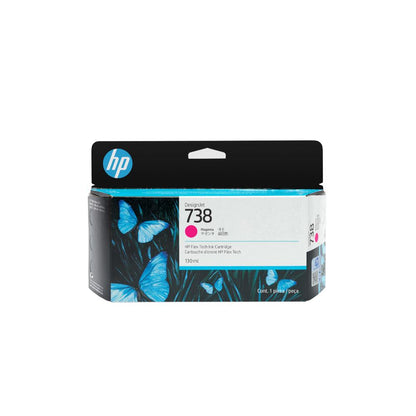 HP 738 Ink Cartridge Set | 130ml | Black, Cyan, Magenta, Yellow | Original DesignJet Ink
