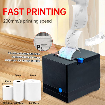 Print-Rite PR-80V 80mm Thermal Receipt Printer | USB + Ethernet / USB + Cash Drawer | 203 DPI | 200mm/s | Auto Cutter