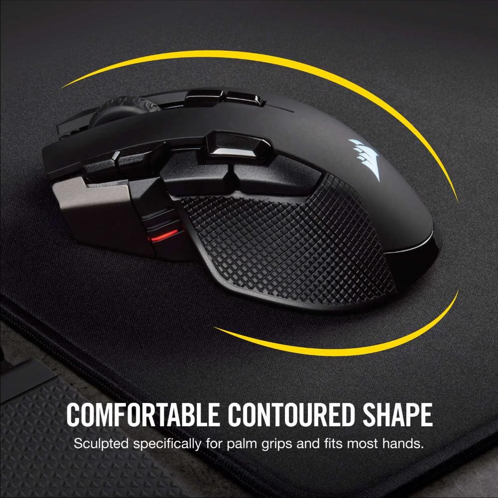 CORSAIR IRONCLAW RGB WIRELESS Gaming Mouse | 18,000 DPI PMW3391 Optical Sensor | SLIPSTREAM Wireless | Bluetooth | USB Wired | RGB