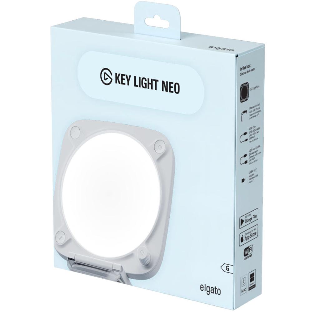 Elgato Key Light Neo | Compact LED Panel | Monitor Mount | USB & Wi-Fi Control | Soft Studio Lighting
