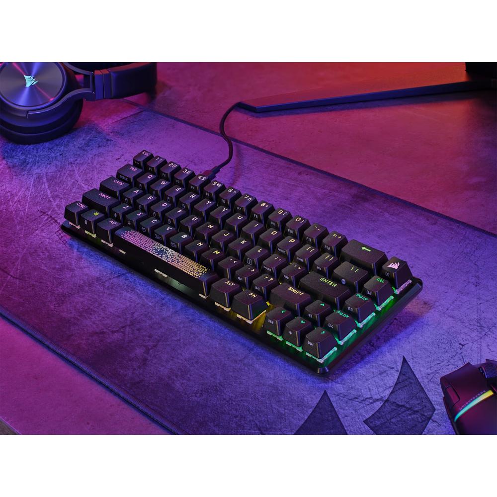 CORSAIR K65 PRO MINI RGB 65% Optical-Mechanical Gaming Keyboard | CORSAIR OPX Switches | 8000Hz Report Rate | 67 Keys | NKRO | 8MB Memory