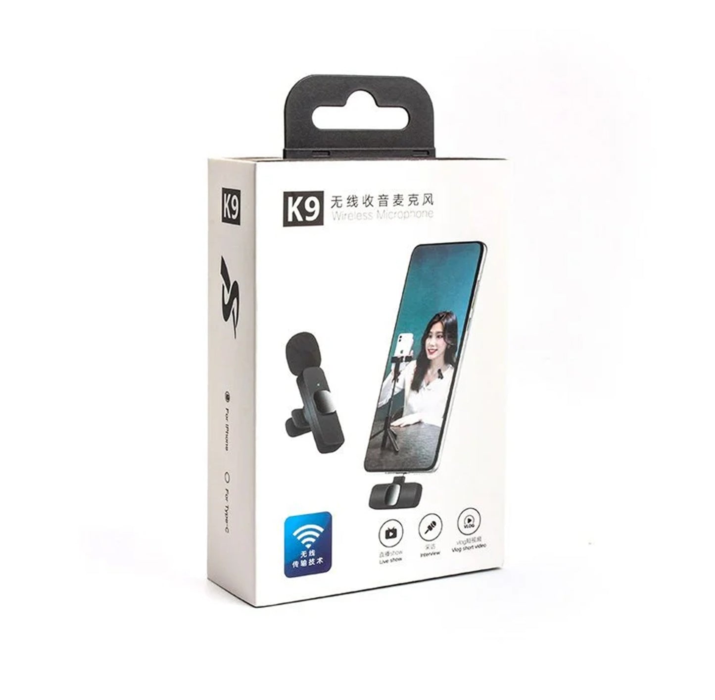 K9 Wireless Collar Mic iPhone/Android & Type C Supported Wireless Microphone