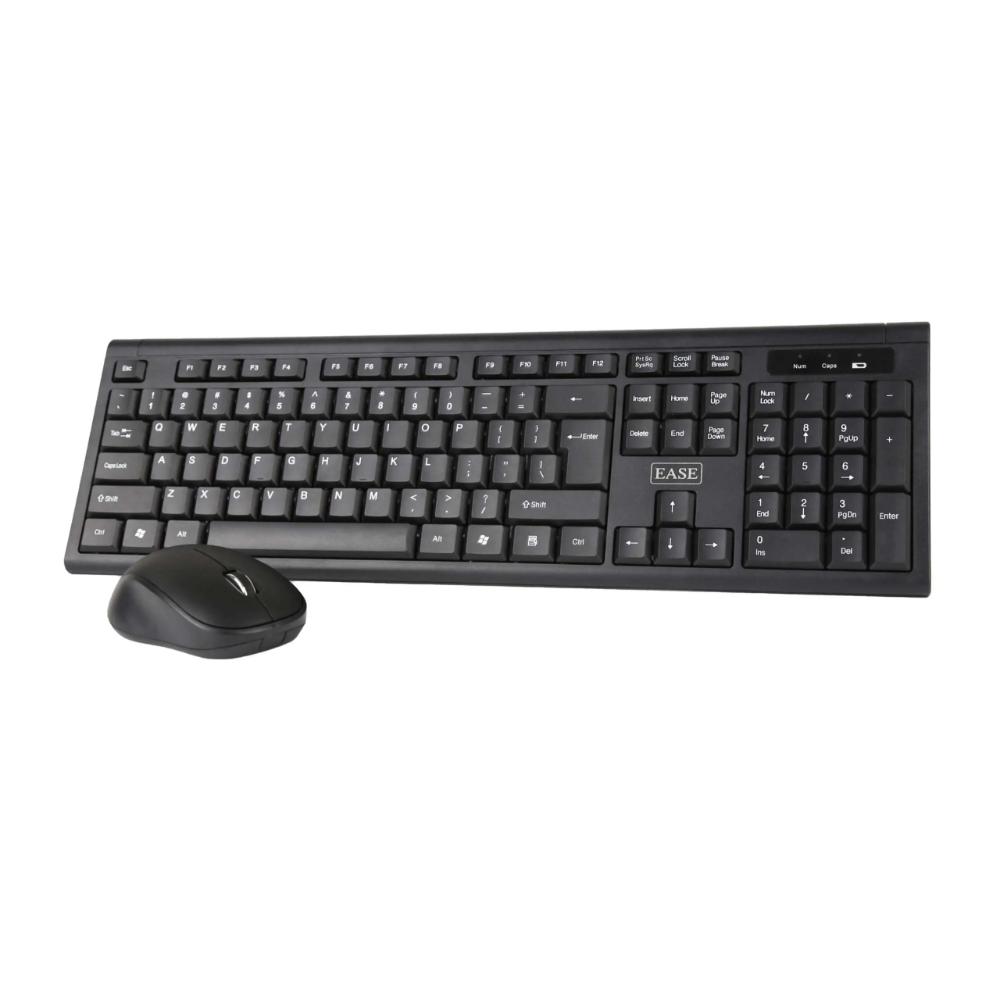 EASE EKM200 Wireless Keyboard and Mouse Combo | 2.4GHz Wireless | Single USB Receiver | 1200 DPI Mouse