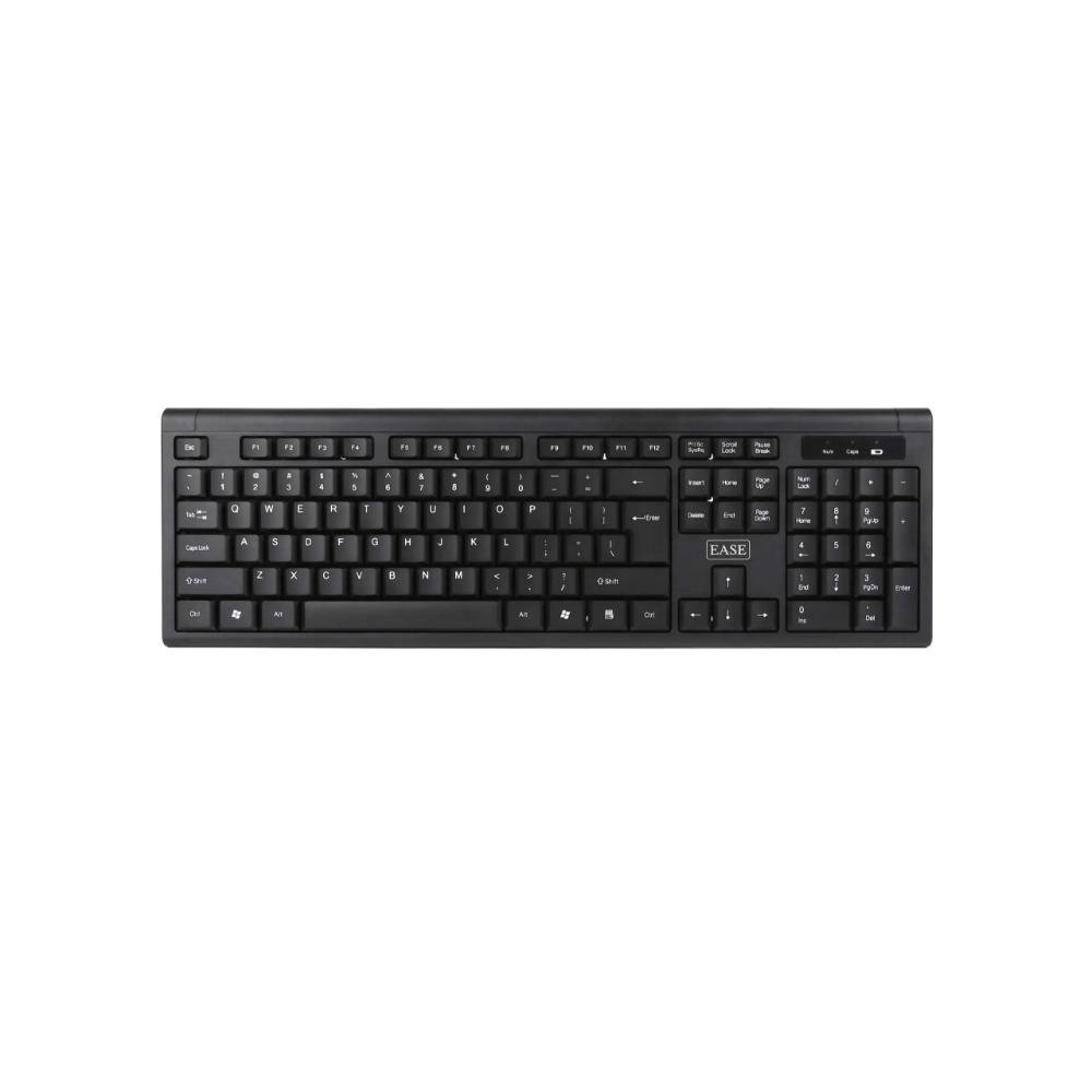 EASE EKM200 Wireless Keyboard and Mouse Combo | 2.4GHz Wireless | Single USB Receiver | 1200 DPI Mouse