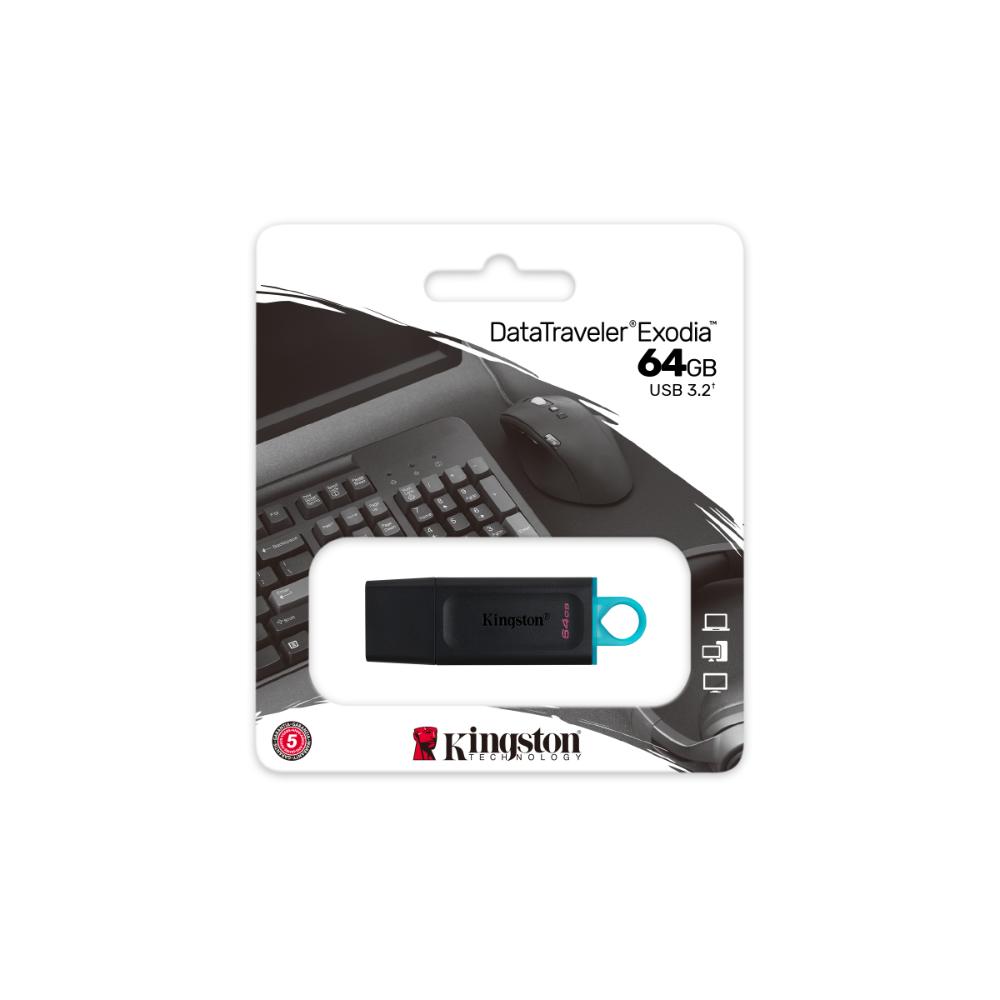 Kingston DataTraveler Exodia | USB 3.2 Gen 1 Flash Drive | High-Speed Portable Storage | 64GB - 256GB