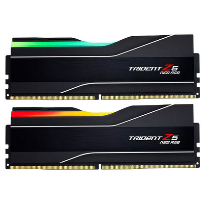 G Skill Trident Z5 Neo RGB DDR5 Desktop Memory | 64GB (2x32GB) Kit | 6000MT/s | CL36-36-36-96 | 1.35V | AMD EXPO | Matte Black