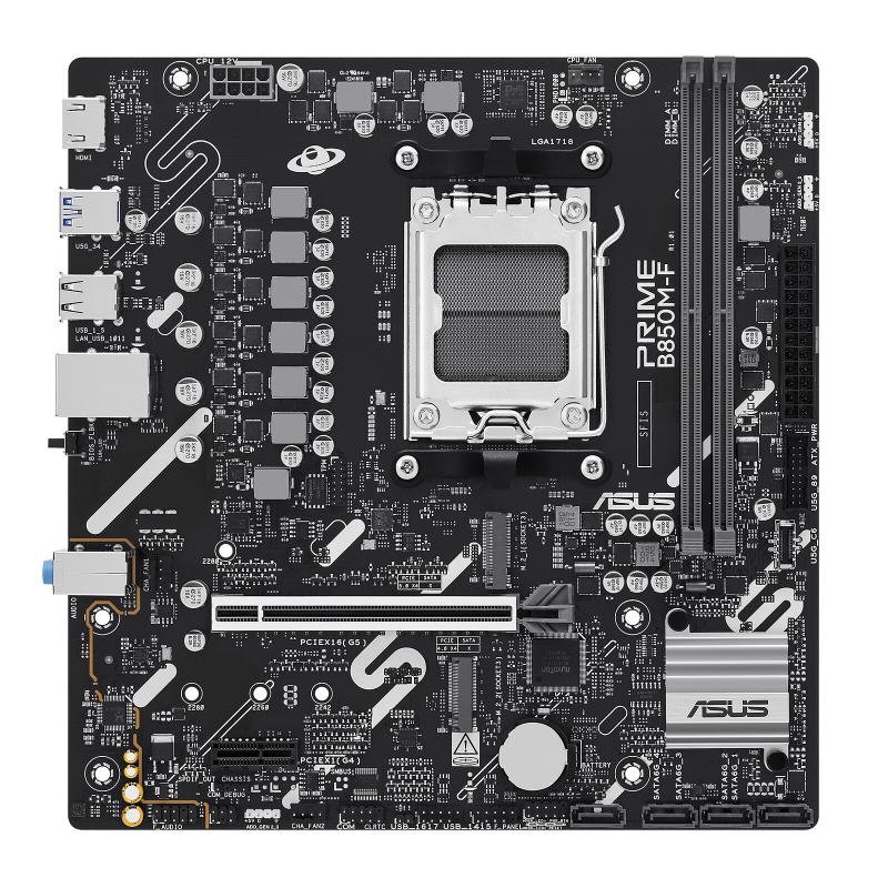 ASUS PRIME B850M-F-CSM AMD AM5 mATX Motherboard | Ryzen 9000/8000/7000 | 128GB DDR5 | 8400+MHz (OC) | 1Gb LAN | HDMI