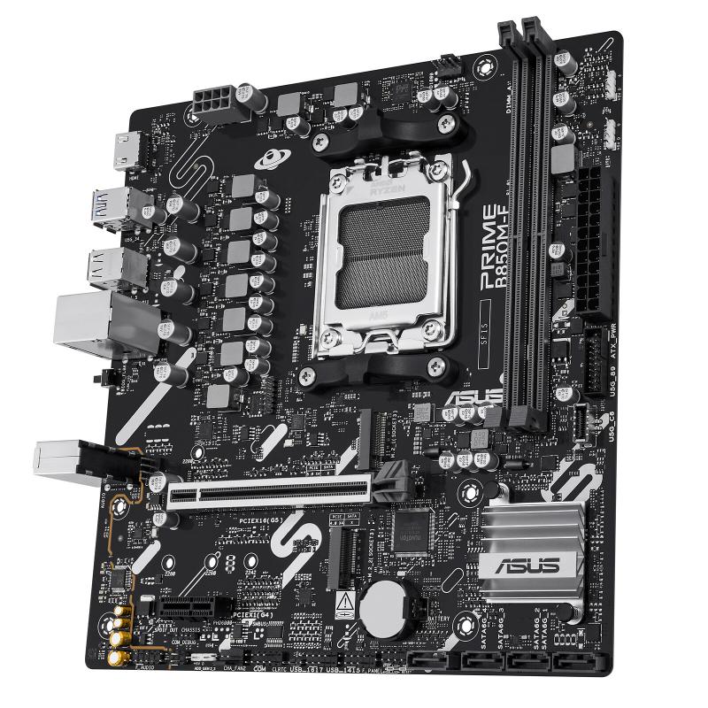 ASUS PRIME B850M-F-CSM AMD AM5 mATX Motherboard | Ryzen 9000/8000/7000 | 128GB DDR5 | 8400+MHz (OC) | 1Gb LAN | HDMI