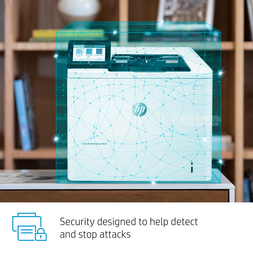 HP LaserJet Enterprise M610dn | High-Speed Enterprise Monochrome Laser Printer | 55 PPM | Duplex | Gigabit Ethernet