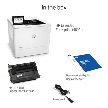 HP LaserJet Enterprise M610dn | High-Speed Enterprise Monochrome Laser Printer | 55 PPM | Duplex | Gigabit Ethernet