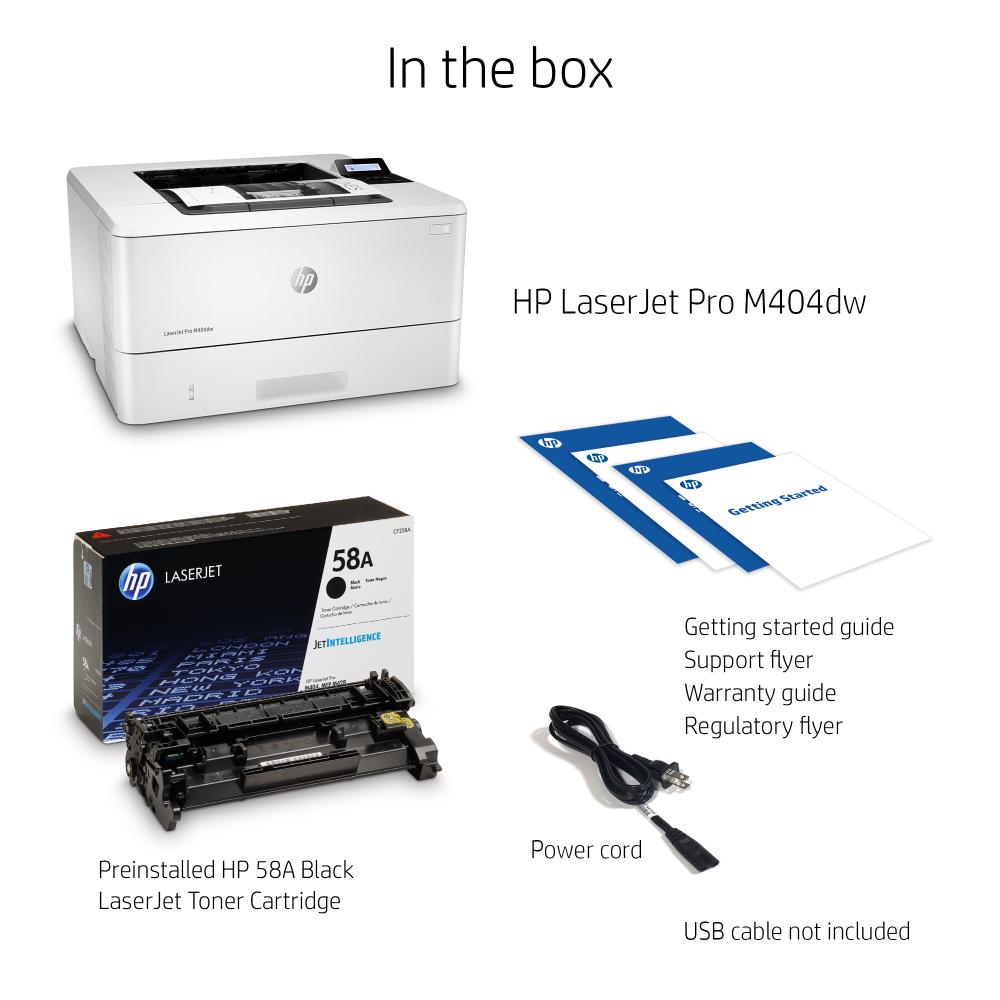 HP LaserJet Pro M404dw | Wireless Duplex Monochrome Laser Printer