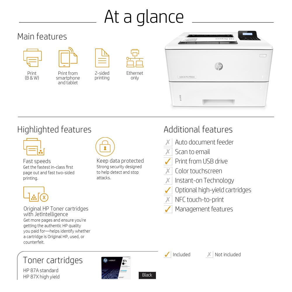 HP LaserJet Pro M501dn Printer | High-Speed, Energy-Efficient Printing for Your Office