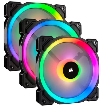 Corsair LL120 RGB | 120mm Dual Light Loop RGB PWM Fans (3-Pack with Lighting Node PRO)