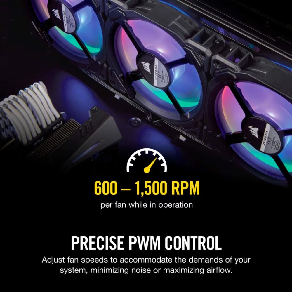 Corsair LL120 RGB | 120mm Dual Light Loop RGB PWM Fans (3-Pack with Lighting Node PRO)