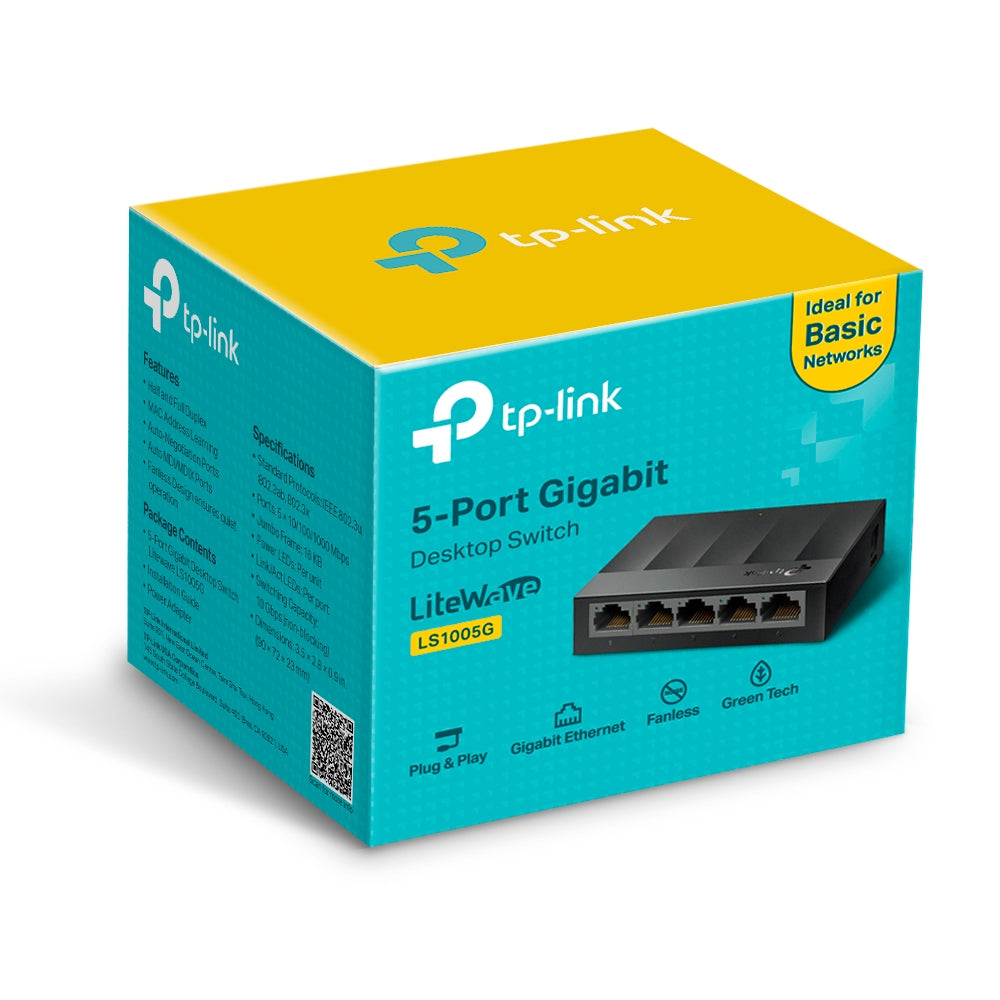 TP-Link LS1005G 5-Port Gigabit Desktop Switch | Compact, Energy-Efficient, and High-Speed Network Expansion