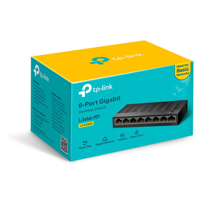 TP-Link LS1008G 8-Port Gigabit Desktop Switch | High-Speed, Eco-Friendly, and Silent Network Expansion