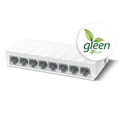 TP-Link LS1008 8-Port 10/100Mbps Desktop Network Switch | Eco-Friendly, Silent, and Effortless Wired Expansion