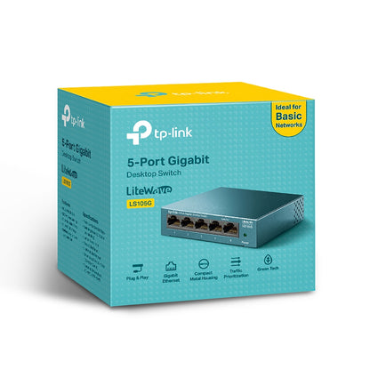 TP-Link LS105G 5-Port Gigabit Desktop Switch | Durable, Energy-Efficient, and High-Speed Network Expansion