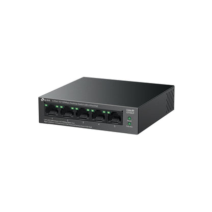 TP-Link LS105LP 5-Port 10/100Mbps Desktop Switch with 4-Port PoE | Compact, Long-Range Power Delivery with Silent Operation