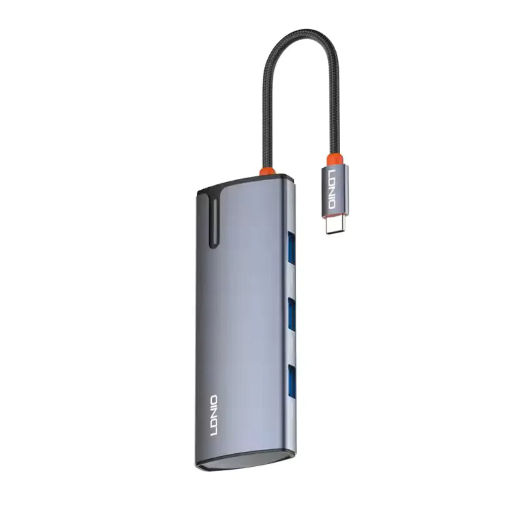 LDNIO DS-15H | 5-in-1 USB-C Dock Station, 100W PD Charging, 4K HDMI, 3× USB 3.0 Ports, Smart IC, Compact Design