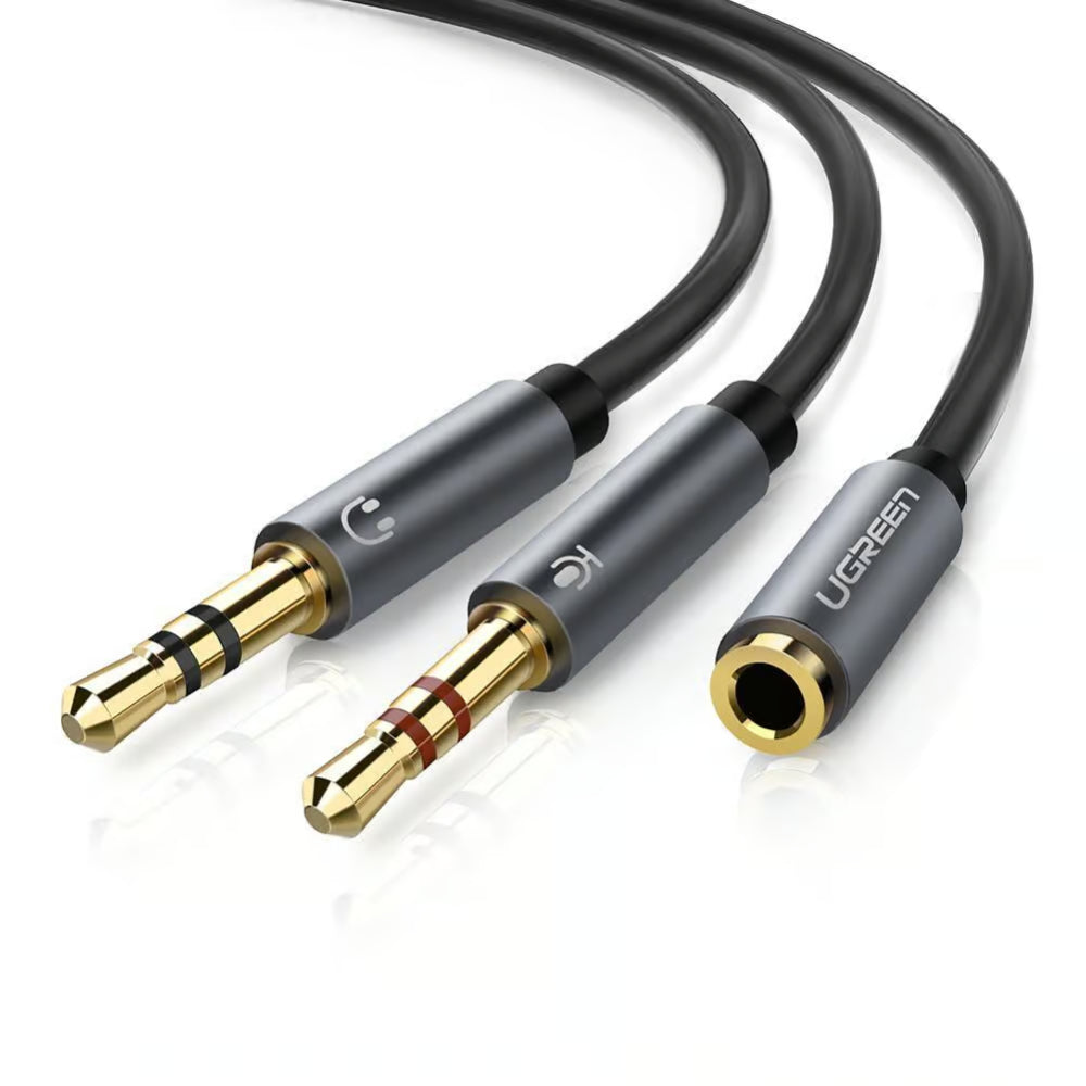 UGREEN 20899 | 3.5mm Female-to-Male Audio Cable (F/M to 2 Male, Splitter)