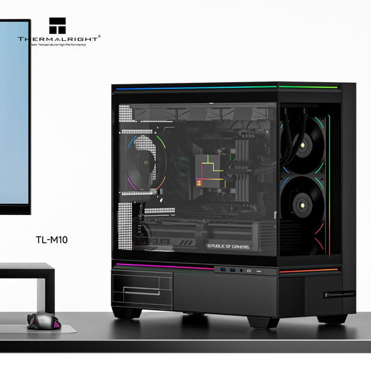 Thermalright TL-M10 Micro-ATX PC Case | ITX / Micro-ATX | Tempered Glass | 360mm Radiator Support | 360mm GPU Support | Type-C | ATX PSU