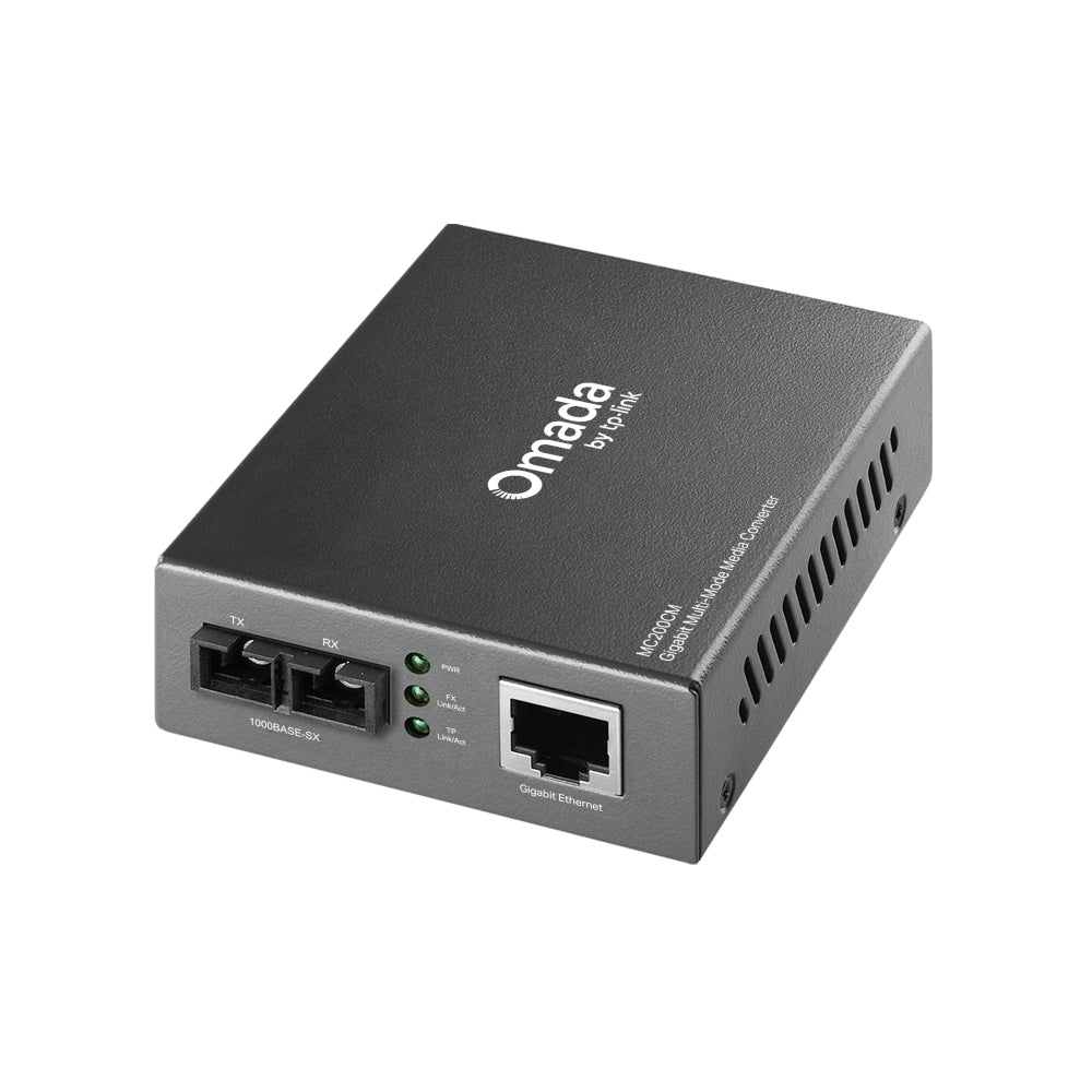 TP-Link MC200CM Omada Gigabit Multi-Mode Media Converter | Short-Range Fiber Extension with Gigabit Speed and Hot-Swap Flexibility
