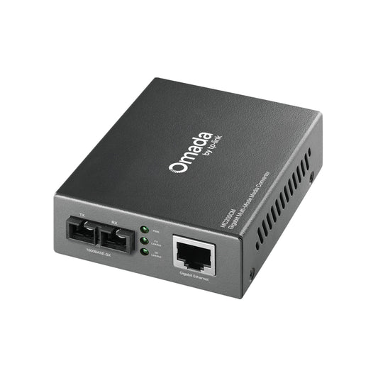 TP-Link MC200CM Omada Gigabit Multi-Mode Media Converter | Short-Range Fiber Extension with Gigabit Speed and Hot-Swap Flexibility
