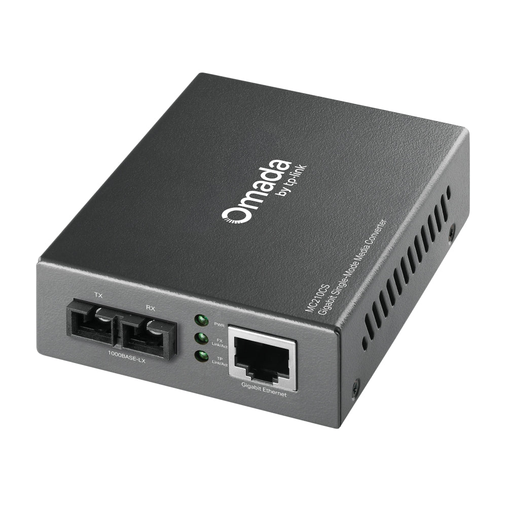 TP-Link MC210CS Omada Gigabit Single-Mode Media Converter | Long-Distance Fiber Extension with Gigabit Speed and Auto-Negotiation