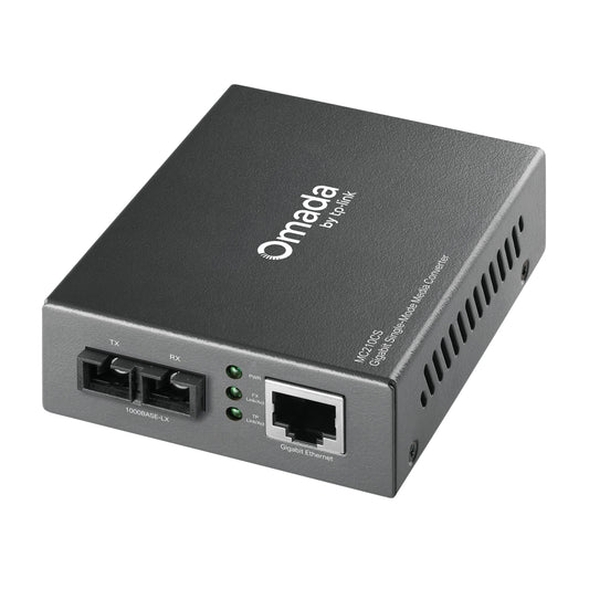 TP-Link MC210CS Omada Gigabit Single-Mode Media Converter | Long-Distance Fiber Extension with Gigabit Speed and Auto-Negotiation