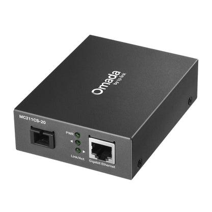 TP-Link MC211CS-20 Omada Gigabit WDM Media Converter | Long-Distance Single-Fiber Conversion with Gigabit Speed and Auto-Negotiation