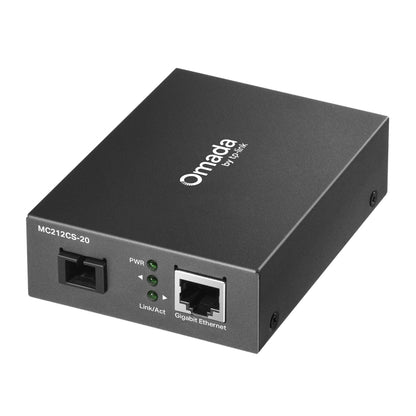 TP-Link MC212CS-20 Omada Gigabit WDM Media Converter | Long-Distance Single-Fiber Conversion with Gigabit Speed and Auto-Negotiation