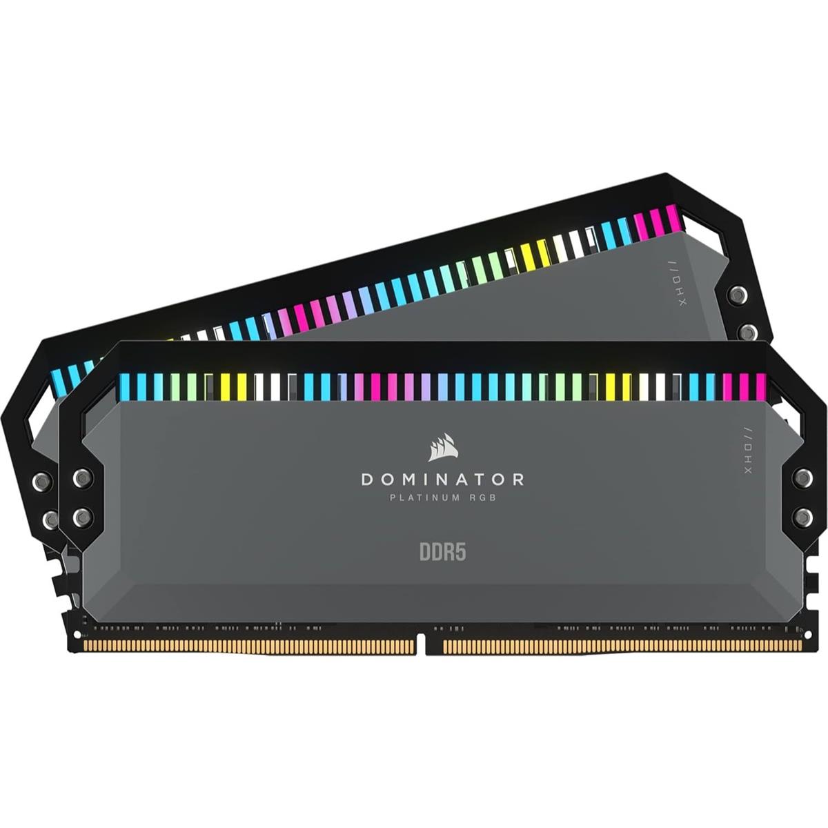 CORSAIR DOMINATOR® | PLATINUM RGB 64GB (2x32GB) DDR5 DRAM 6000MT/s CL30 | AMD EXPO & Intel XMP Memory Kit