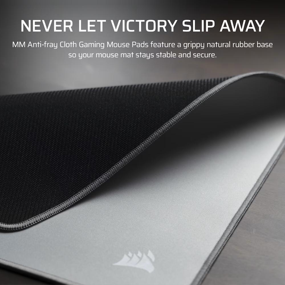 CORSAIR MM Anti-fray Cloth Gaming Mouse Pad – 3XL | Micro-Woven Surface | Anti-Fray Stitched Edges | Natural Rubber Base | Gray