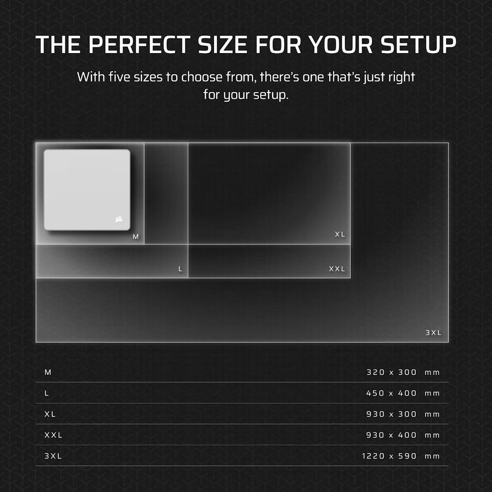 CORSAIR MM Anti-fray Cloth Gaming Mouse Pad – 3XL | Micro-Woven Surface | Anti-Fray Stitched Edges | Natural Rubber Base | Gray