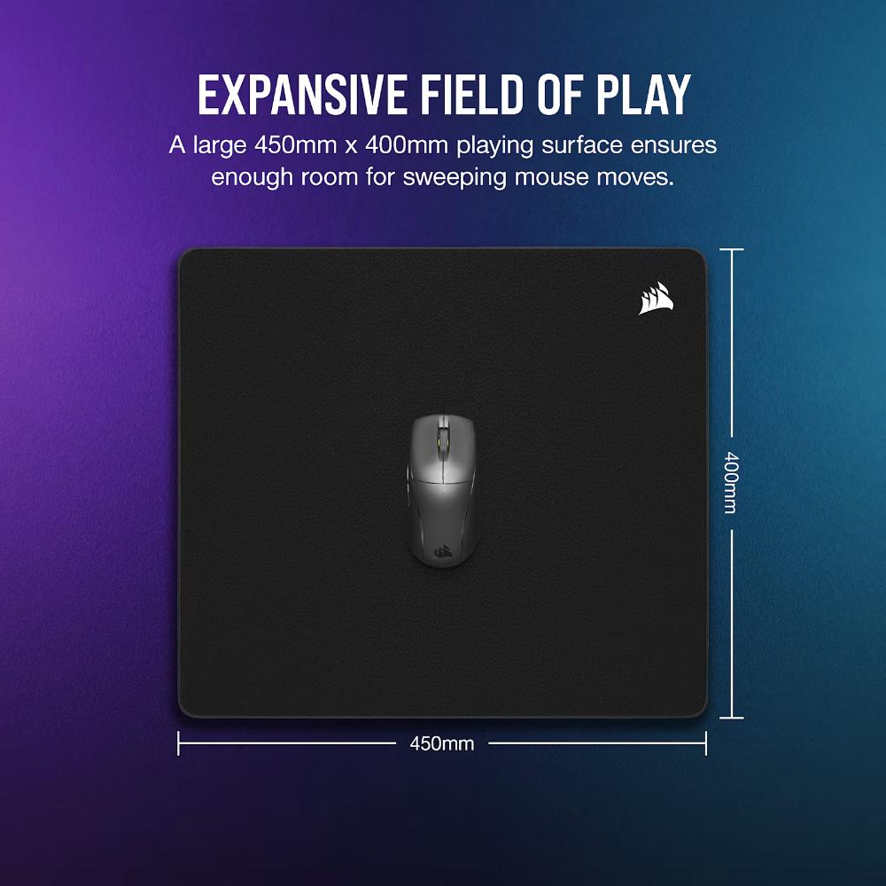 CORSAIR MM500 v2 Hybrid Cloth Gaming Mouse Pad – Large | High-Density Hybrid Cloth Surface | Spill-Proof Coating | Anti-Fray Edges | 450 × 400mm