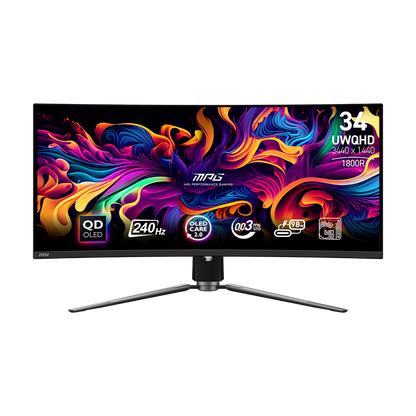 MSI MPG 341CQPX QD-OLED | 34" UWQHD 240Hz Curved Gaming Monitor