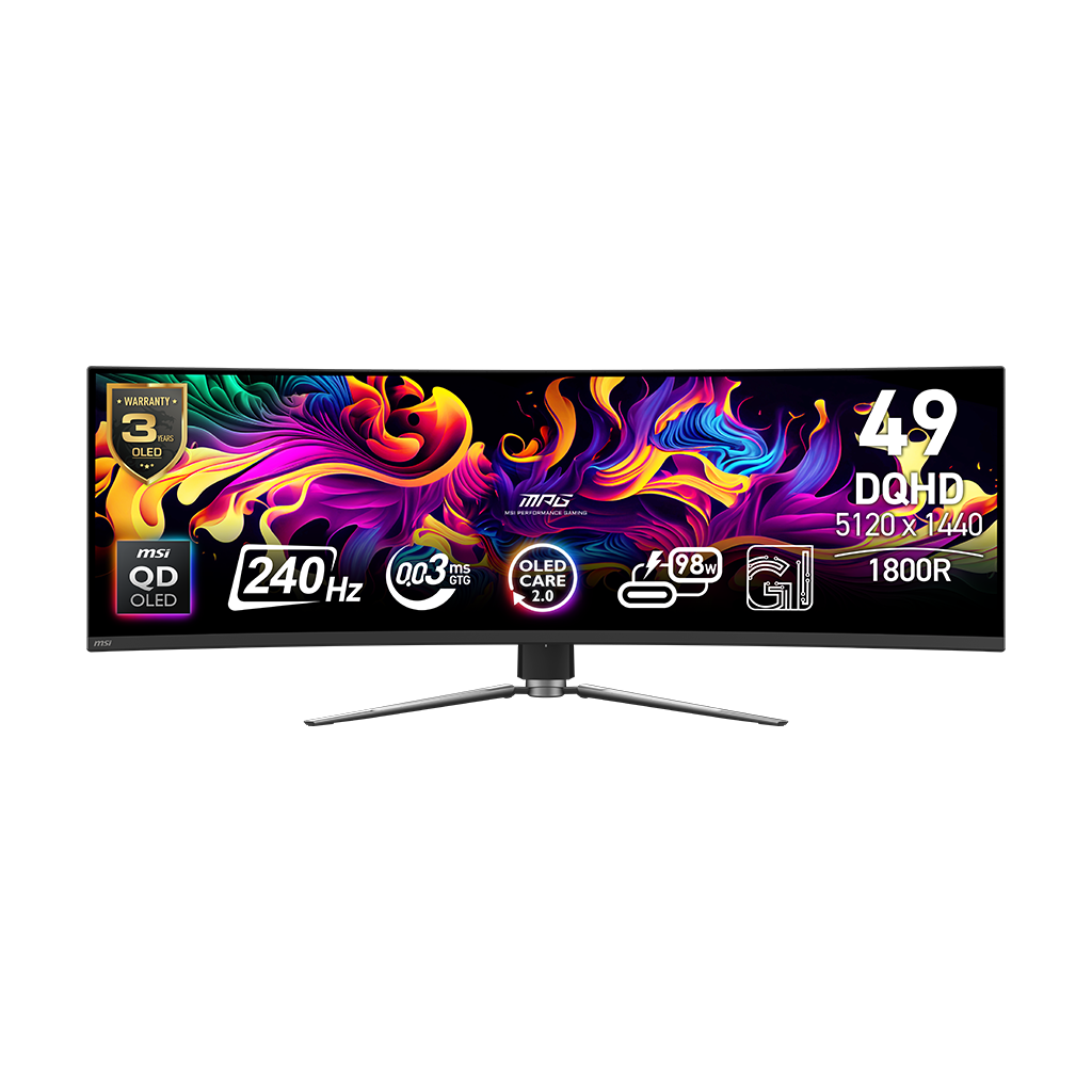 MSI MPG 491CQPX QD-OLED | 49" DQHD 240Hz Curved Gaming Monitor